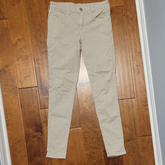 AMERICAN EAGLE WOMENS TAN SUPER STRETCH TAN JEGGINGS SIZE 10 X-LONG - Picture 3 of 11